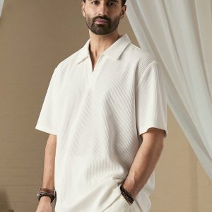 Manfinity KASUA Men Solid Color Casual Short Sleeve Polo Shirt For Spring/Summer