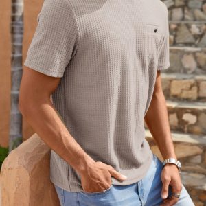 Manfinity KASUA Men Solid Waffle Knit Tee