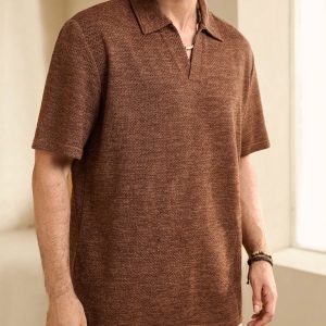 Manfinity KASUA Men??s Summer Solid Color Short Sleeve Casual Polo Shirt For Commuting
