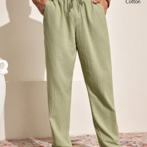 Manfinity KASUA Men??s 100% Cotton Breathable Straight-Leg Pants